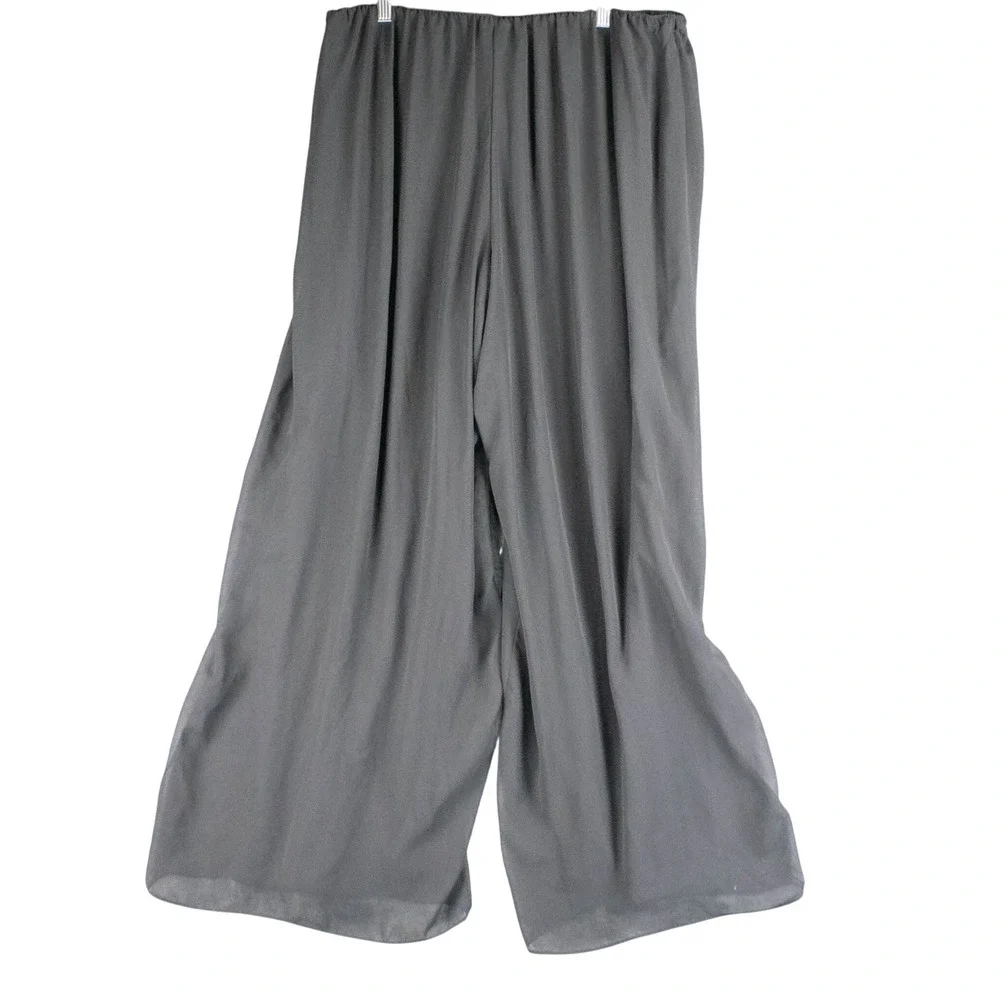 Alex Evenings Womens 2X‎ Wide Leg Palazzo Pants Elastic Waist Gray Polyester - Picture 2 of 5